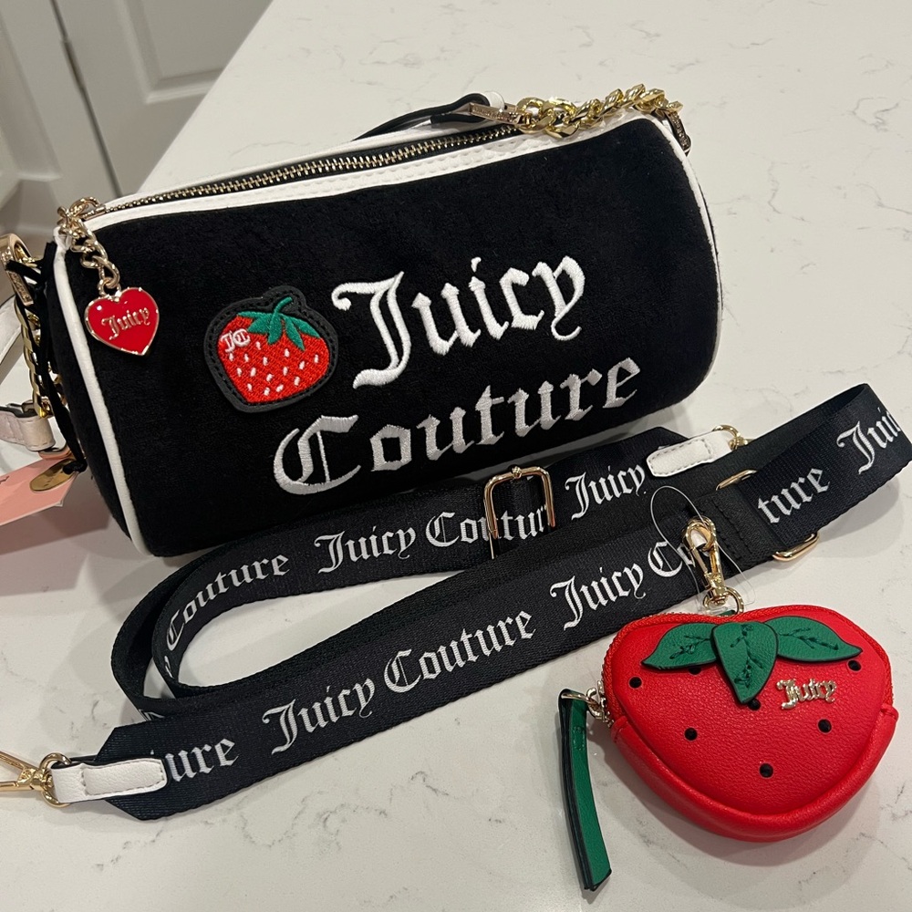 NWT Juicy Couture Strawberry Barrel Bag